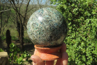 Polished Rare Emerald Mica In Matrix Sphere x 1 From Mutoko, Zimbabwe