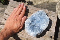 Natural Celestite Geode Specimens x 2 From Sakoany, Madagascar