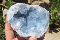 Natural Celestite Geode Specimens x 2 From Sakoany, Madagascar