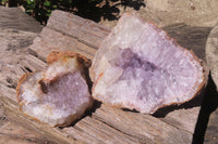 Natural Zululand Amethyst Geodes x 2 from Jozini, South Africa