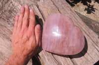 Polished Rose Quartz Gemstone Heart x 1 From Madagascar