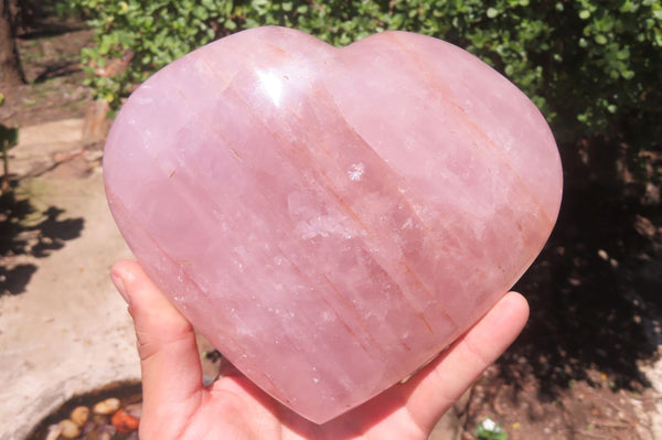 Polished Rose Quartz Gemstone Heart x 1 From Madagascar