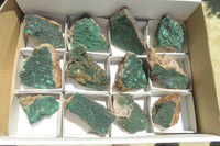 Natural Crystalline Malachite Specimens x 12 From Congo