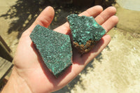 Natural Crystalline Malachite Specimens x 12 From Congo