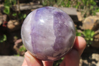 Polished Chevron Amethyst Spheres x 3 From Madagascar