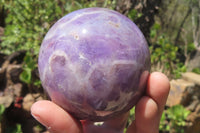 Polished Chevron Amethyst Spheres x 3 From Madagascar