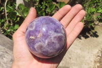 Polished Chevron Amethyst Spheres x 3 From Madagascar