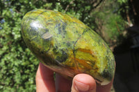 Polished Green Opal Standing Free Forms x 2 From Antsirabe, Madagascar