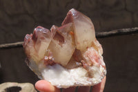 Natural Red Hematoid Quartz Clusters x 2 From Karoi, Zimbabwe