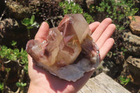 Natural Red Hematoid Quartz Clusters x 2 From Karoi, Zimbabwe