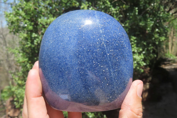 Polished Lazulite Standing Free Forms x 2 From Madagascar