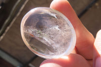 Polished Clear Quartz Palm Stones x 24 From Madagascar