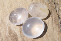 Polished Clear Quartz Palm Stones x 24 From Madagascar