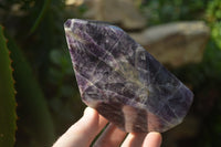 Polished Chevron Amethyst Point-Prisms x 2 from Zambia