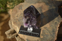 Polished Chevron Amethyst Point-Prisms x 2 from Zambia