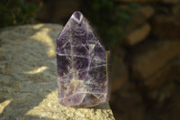 Polished Chevron Amethyst Point-Prisms x 2 from Zambia