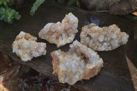 Natural Limonite Quartz Geodes x 4 From Solwezi, Zambia