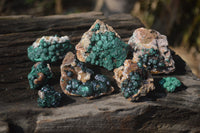 Natural Ball Malachite On Matrix Specimens x 8 From Kambove, Congo