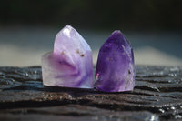 Polished Smokey Amethyst Window Quartz Points x 20 From Akansobe, Madagascar