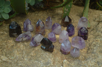 Polished Smokey Amethyst Window Quartz Points x 20 From Akansobe, Madagascar