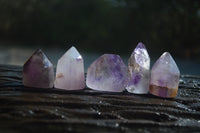 Polished Smokey Amethyst Window Quartz Points x 20 From Akansobe, Madagascar