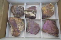 Natural Metallic Purpurite Cobbed Specimens x 6 From Erongo, Namibia