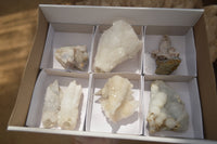 Natural Drusy Quartz Coated Calcite Pseudomorph Specimens x 7 From Alberts Mountain, Lesotho