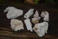 Natural Drusy Quartz Coated Calcite Pseudomorph Specimens x 7 From Alberts Mountain, Lesotho