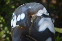 Polished Snow / Orca Agate Standing Free Forms x 1 From West Coast, Madagascar