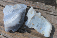 Natural Etched Blue Chalcedony Specimens x 5 From Nsanje, Malawi