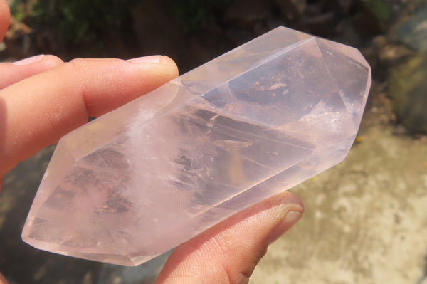 Polished Double Terminated Rose Quartz Points x 6 From Ambatondrazaka, Madagascar