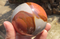 Polished Polychrome Jasper Spheres x 2 From Mahajanga, Madagascar