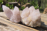 Natural Amethyst Spirit Quartz Clusters x 12 From Boekenhouthoek, South Africa