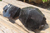 Natural Black Tourmaline With Feldspar Specimens x 4 From Namibia