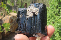 Natural Black Tourmaline With Feldspar Specimens x 4 From Namibia