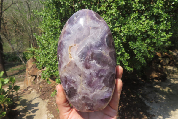 Polished Chevron Amethyst Standing Free Form x 1 from Madagascar