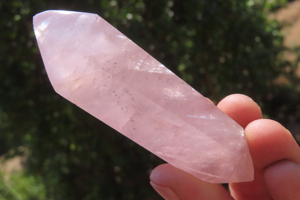 Polished Double Terminated Rose Quartz Points x 12 From Ambatondrazaka, Madagascar