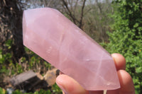 Polished Double Terminated Rose Quartz Points x 12 From Ambatondrazaka, Madagascar