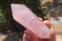 Polished Double Terminated Rose Quartz Points x 12 From Ambatondrazaka, Madagascar