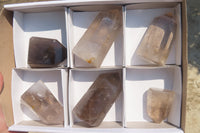 Polished Smokey Quartz Crystals x 6 From Madagascar