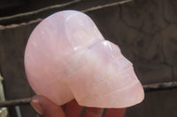 Hand Made Rose Quartz Skull Carvings x 2 From Madagascar