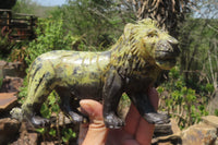 Hand Made Stone Lion Carvings x 2 From Zimbabwe