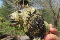 Hand Made Stone Lion Carvings x 2 From Zimbabwe