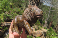 Hand Made Stone Lion Carvings x 2 From Zimbabwe