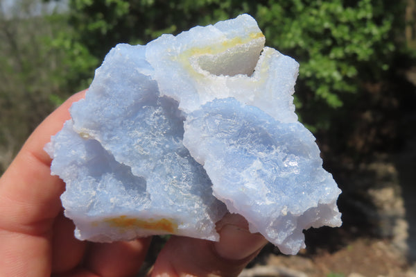 Natural Etched Blue Chalcedony Specimens x 12 From Nsanje, Malawi