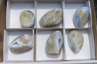 Polished Blue Lace Agate Free Forms x 6 From Malawi