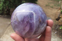 Polished Chevron Amethyst Sphere x 1 From Madagascar