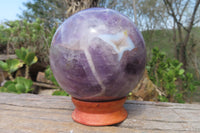 Polished Chevron Amethyst Sphere x 1 From Madagascar