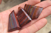 Polished Tiger Iron Jasper Faceted Free Forms x 13 From South Africa