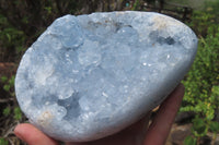 Polished Celestite Geode Eggs x 2 From Sakoany, Madagascar